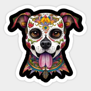 Sugar Skull Dog Sticker